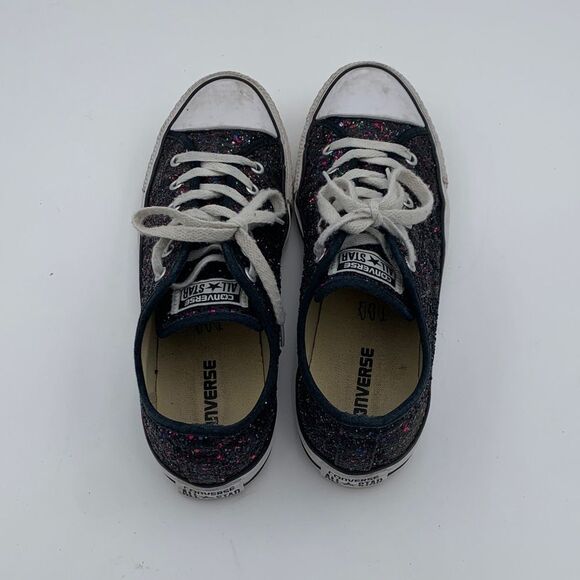 Converse womns Sparkle Sneakers - Black with multi colored Glitter size 10 - Picture 7 of 11